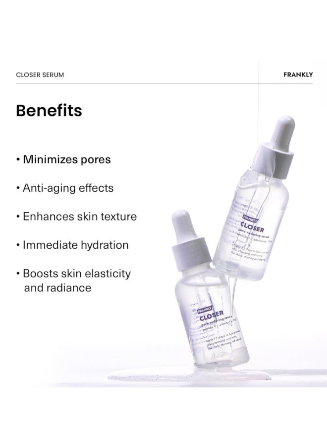 FRANKLY Closer Serum | Pore Minimizer Serum | 9 Peptides, Vegan Collagen, Adenosine, PHA | Korean Pore Minimizer for Glass Skin, Anti-Aging, Hydration, Elasticity | 1.01 fl oz - Image 4